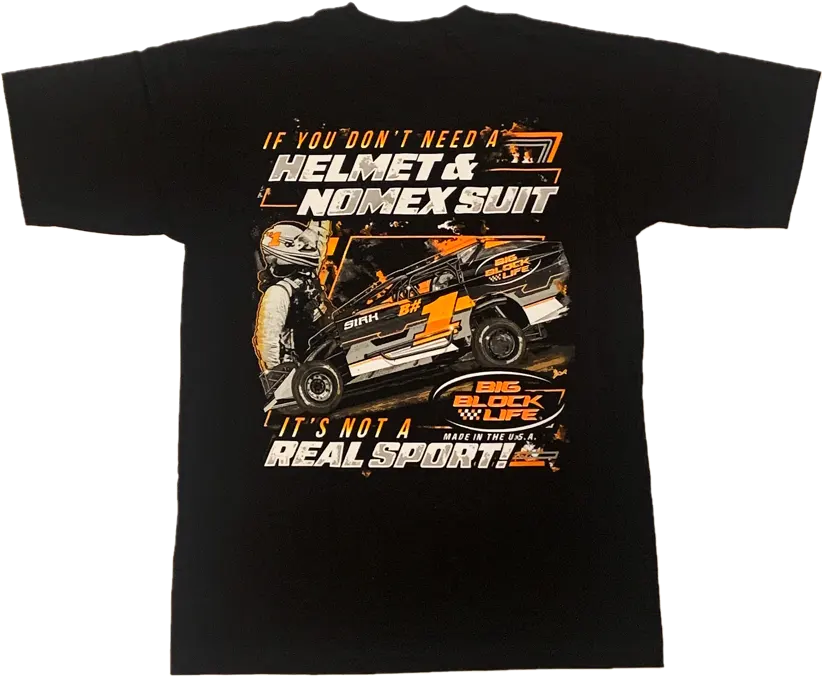 Real Sport (Block Modified) Black T-Shirt - Back
